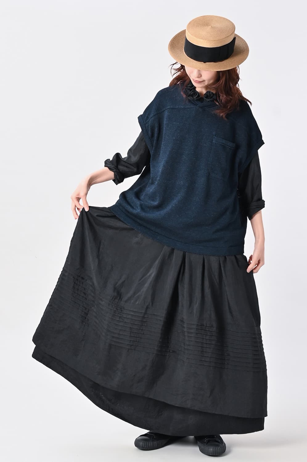 45R ギマニット　R刺繍　コットンニット　トップス　ビッグシルエット ギマニットの楽しい着こなし | News | 45R